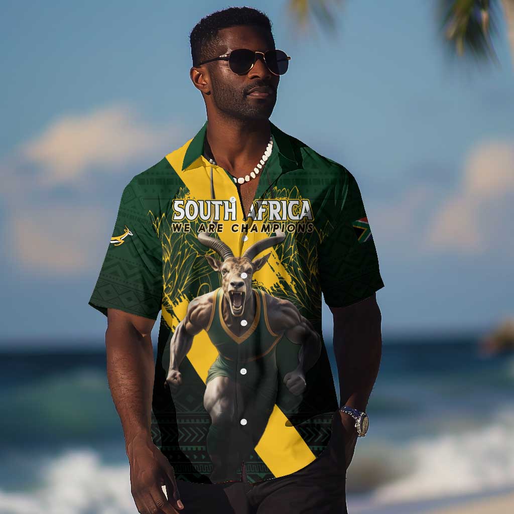 Personalised South Africa Rugby Hawaiian Shirt Proud Bokke We Are Champions