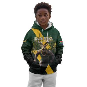 Personalised South Africa Rugby Kid Hoodie Proud Bokke We Are Champions