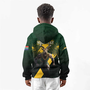 Personalised South Africa Rugby Kid Hoodie Proud Bokke We Are Champions