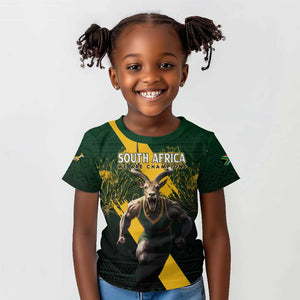 Personalised South Africa Rugby Kid T shirt Proud Bokke We Are Champions