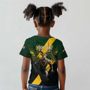 Personalised South Africa Rugby Kid T shirt Proud Bokke We Are Champions