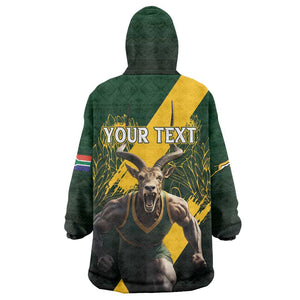 Personalised South Africa Rugby Kid Wearable Blanket Hoodie Proud Bokke We Are Champions LT7