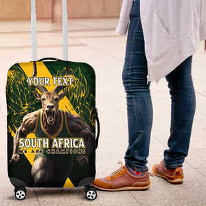 Personalised South Africa Rugby Luggage Cover Proud Bokke We Are Champions