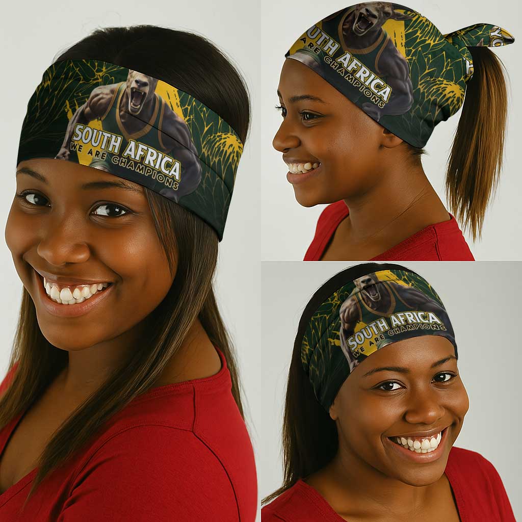 Personalised South Africa Rugby Neck Gaiter Proud Bokke We Are Champions LT7