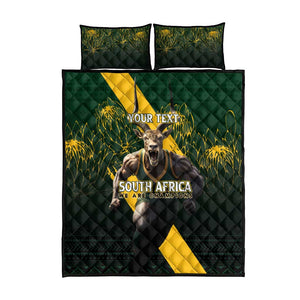 Personalised South Africa Rugby Quilt Bed Set Proud Bokke We Are Champions