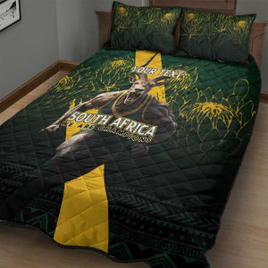 Personalised South Africa Rugby Quilt Bed Set Proud Bokke We Are Champions