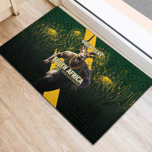 Personalised South Africa Rugby Rubber Doormat Proud Bokke We Are Champions