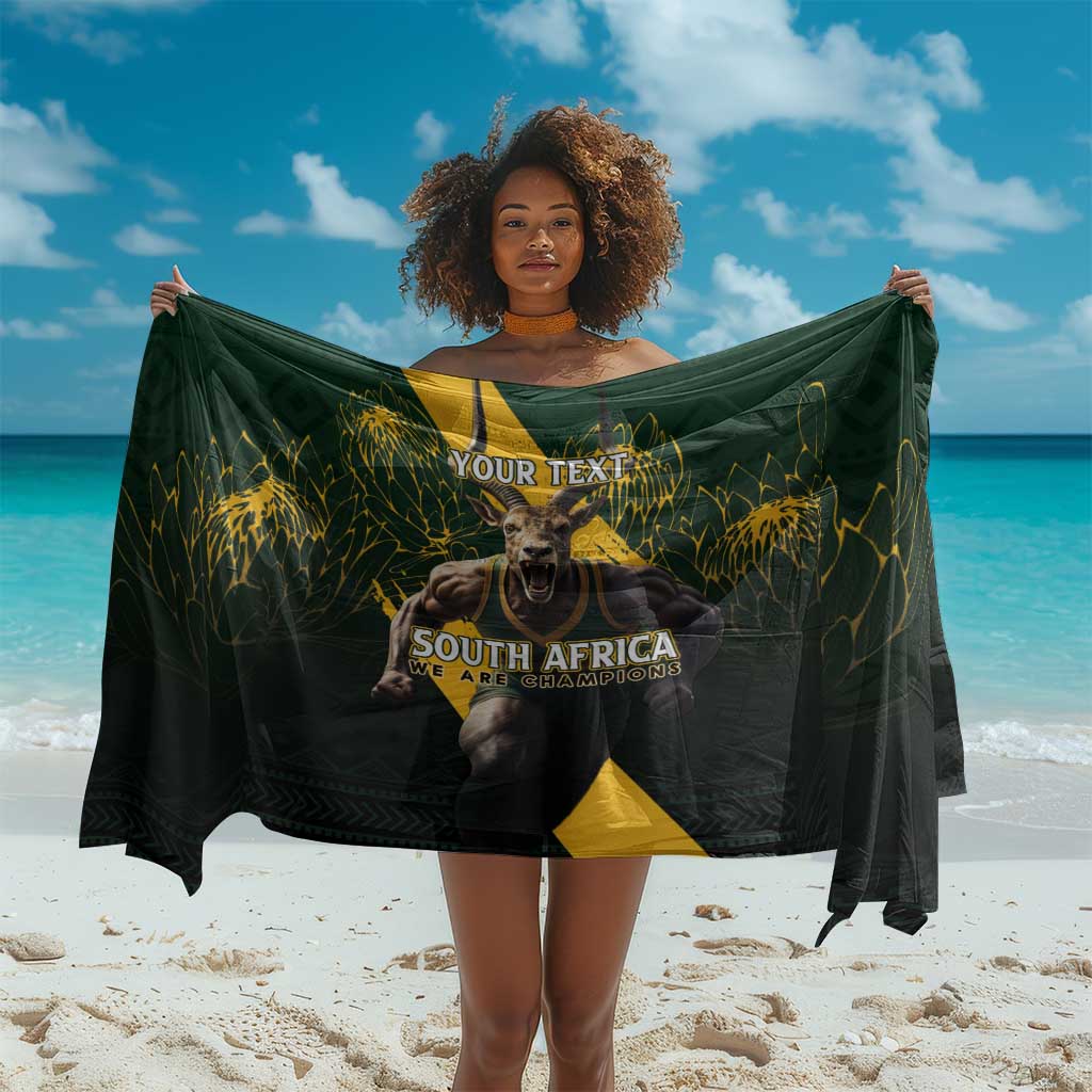 Personalised South Africa Rugby Sarong Proud Bokke We Are Champions