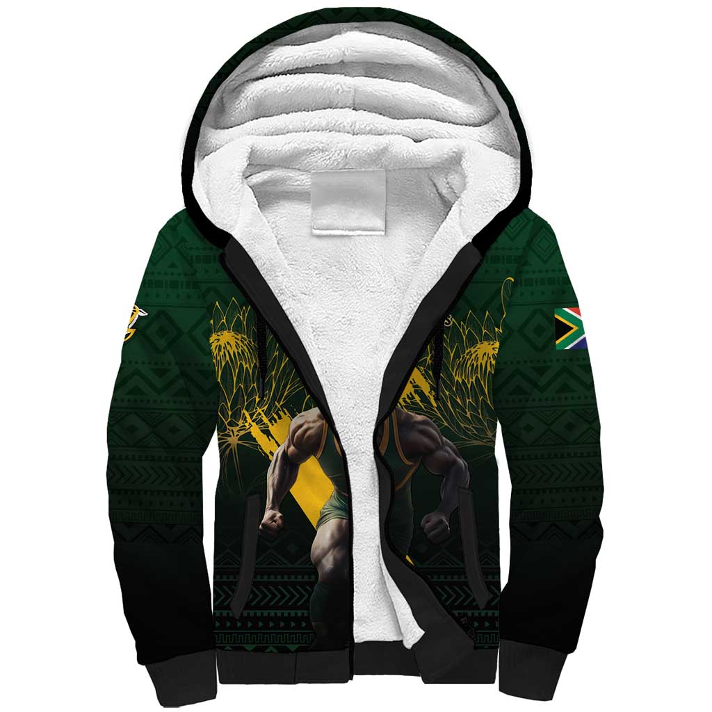 Personalised South Africa Rugby Sherpa Hoodie Proud Bokke We Are Champions