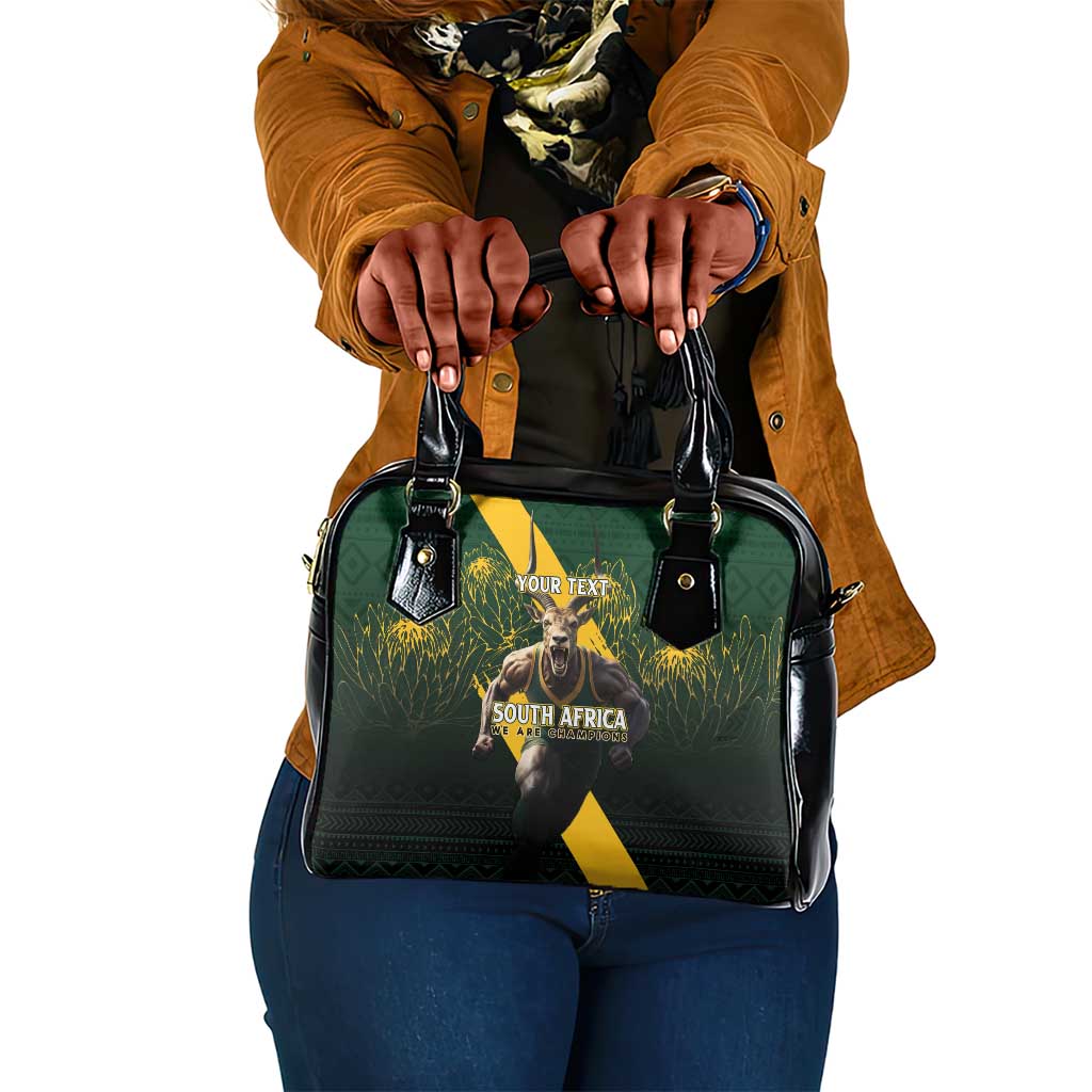 Personalised South Africa Rugby Shoulder Handbag Proud Bokke We Are Champions