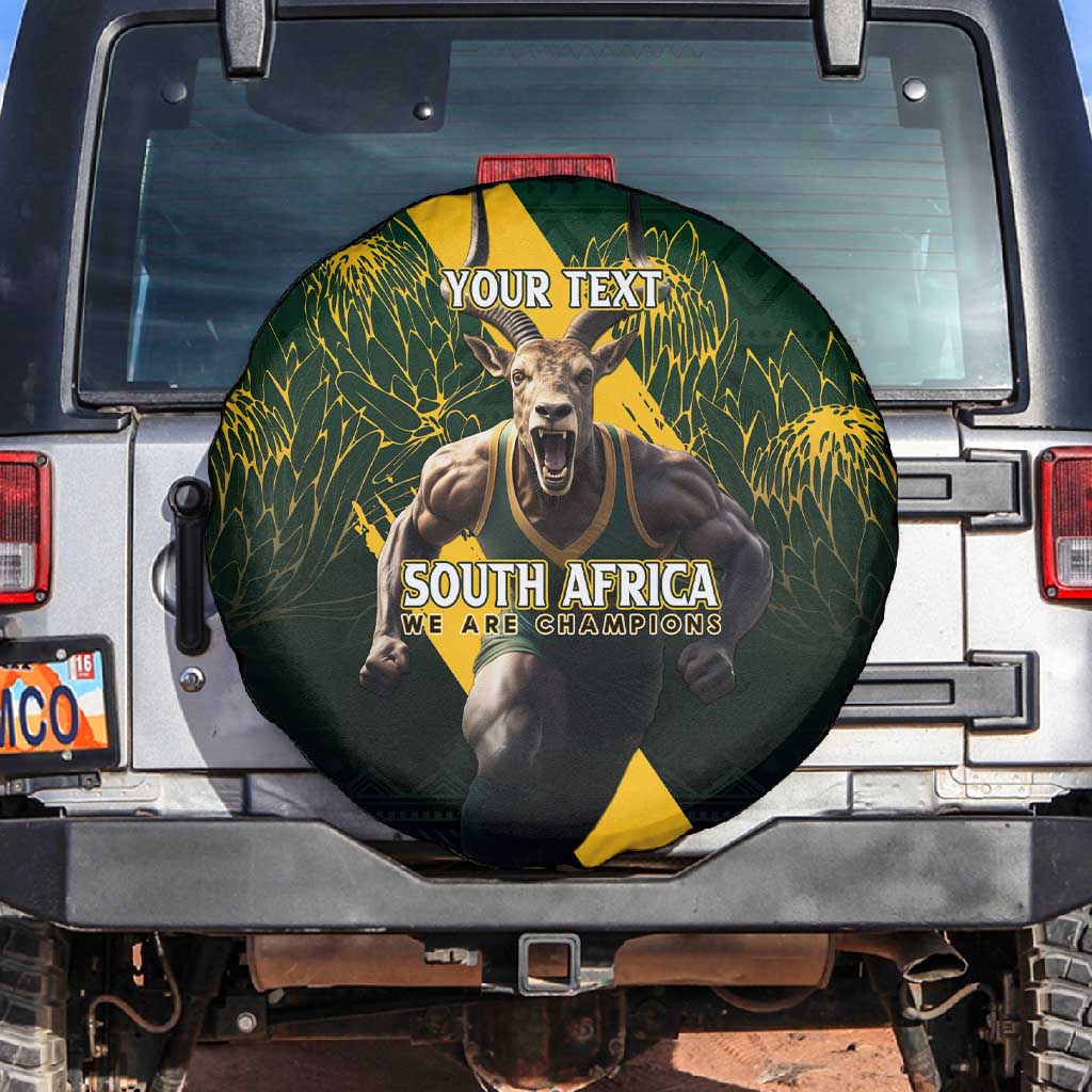 Personalised South Africa Rugby Spare Tire Cover Proud Bokke We Are Champions