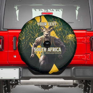 Personalised South Africa Rugby Spare Tire Cover Proud Bokke We Are Champions