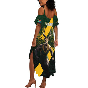 Personalised South Africa Rugby Summer Maxi Dress Proud Bokke We Are Champions