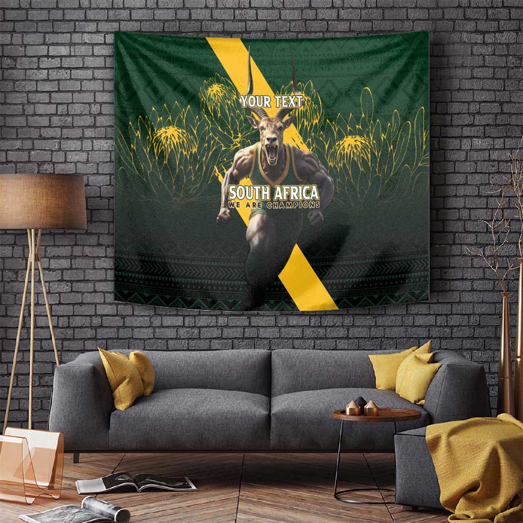 Personalised South Africa Rugby Tapestry Proud Bokke We Are Champions