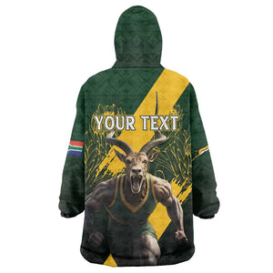 Personalised South Africa Rugby Wearable Blanket Hoodie Proud Bokke We Are Champions