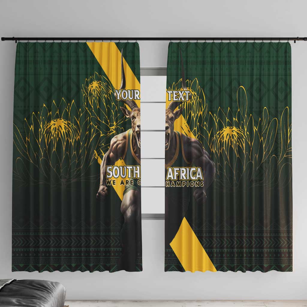 Personalised South Africa Rugby Window Curtain Proud Bokke We Are Champions