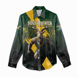 Personalised South Africa Rugby Women Casual Shirt Proud Bokke We Are Champions