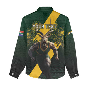 Personalised South Africa Rugby Women Casual Shirt Proud Bokke We Are Champions