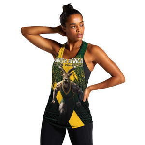 Personalised South Africa Rugby Women Racerback Tank Proud Bokke We Are Champions LT7