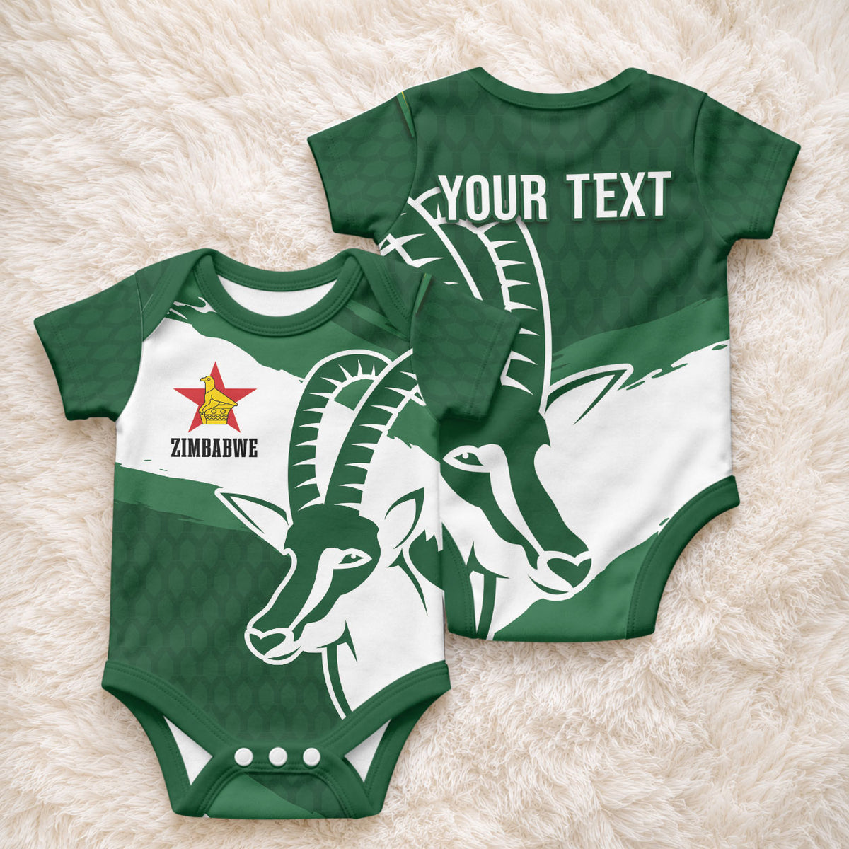 Zimbabwe Rugby Personalized Grunge Baby Onesie GO Sables