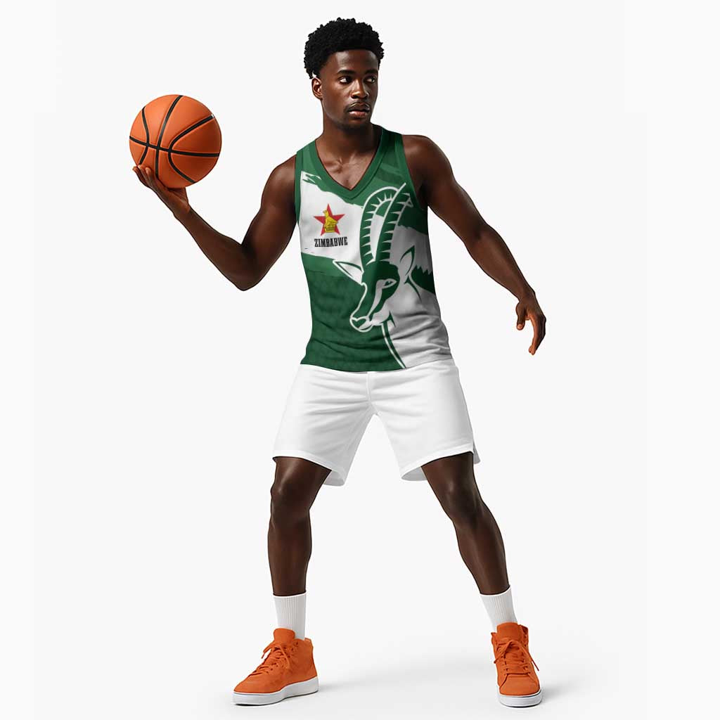 Zimbabwe Rugby Personalized Grunge Basketball Jersey Go Sables LT7
