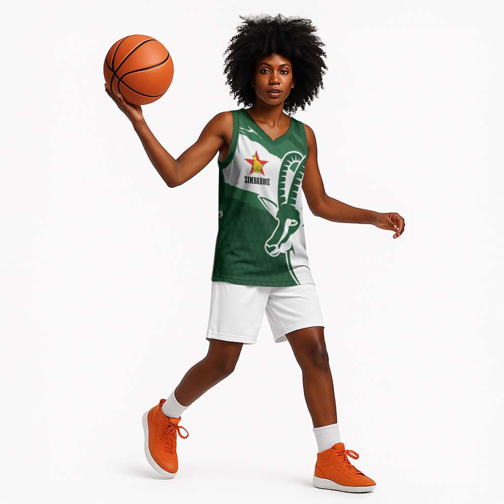 Zimbabwe Rugby Personalized Grunge Basketball Jersey Go Sables LT7