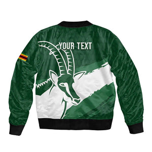 Zimbabwe Rugby Personalized Grunge Bomber Jacket Go Sables - African Pride