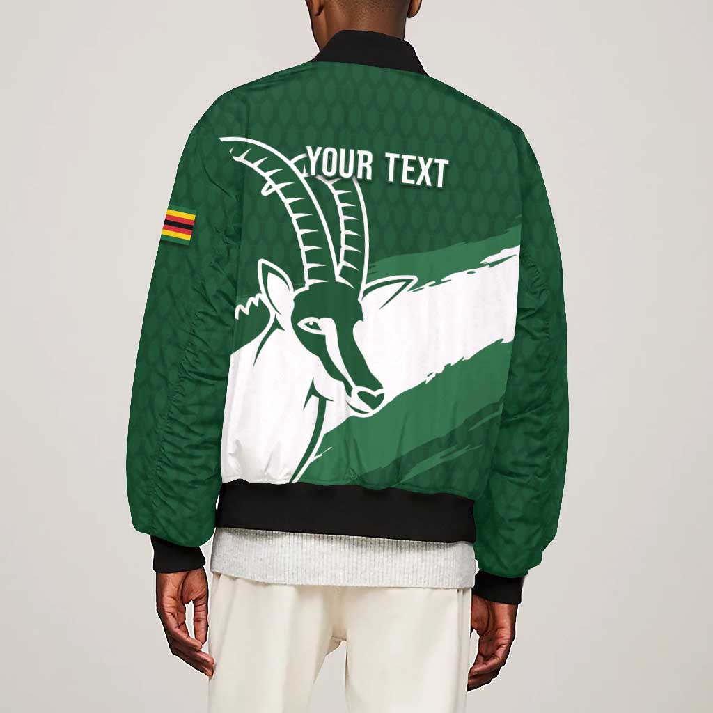 Zimbabwe Rugby Personalized Grunge Bomber Jacket Go Sables - African Pride