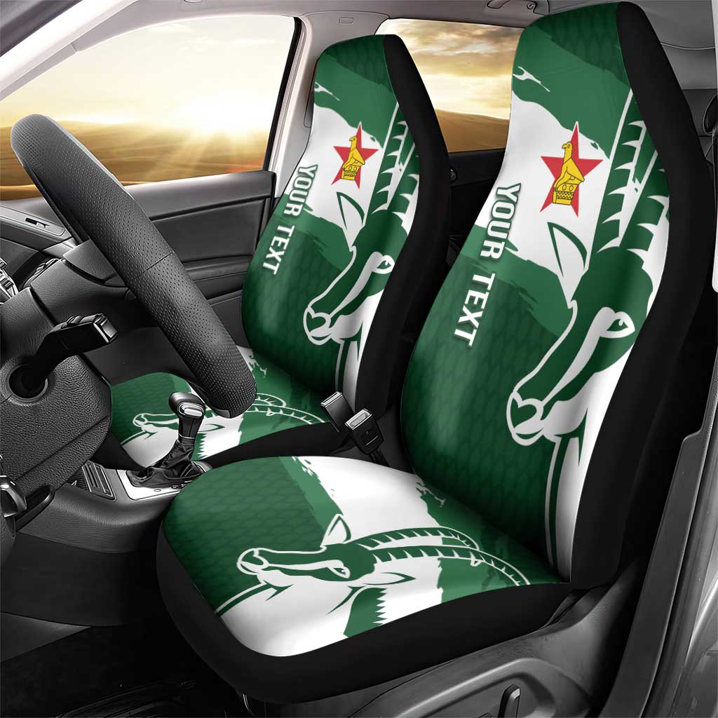 Zimbabwe Rugby Personalized Grunge Car Seat Cover Go Sables - African Pride