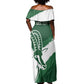 Zimbabwe Rugby Personalized Grunge Off Shoulder Maxi Dress Go Sables - African Pride