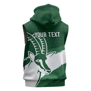 Zimbabwe Rugby Personalized Grunge Sleeveless Zip Hoodie Go Sables - African Pride
