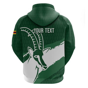 Zimbabwe Rugby Personalized Grunge Zip Hoodie Go Sables - African Pride