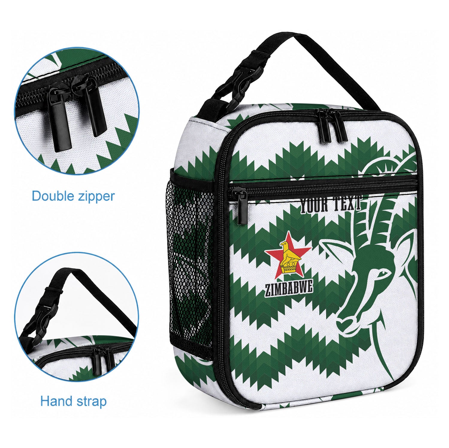 Zimbabwe Rugby The Sables Personalized Lunch Bag Retro Jersey Inspired
