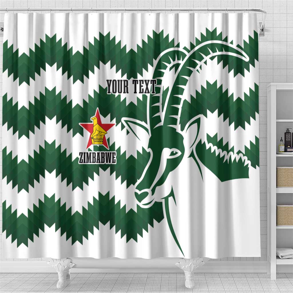 Zimbabwe Rugby The Sables Personalized Shower Curtain Retro Jersey Inspired - African Pride