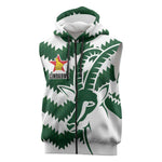 Zimbabwe Rugby The Sables Personalized Sleeveless Zip Hoodie Retro Jersey Inspired - African Pride