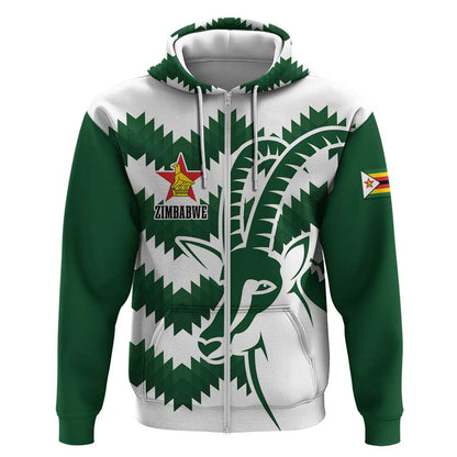 Zimbabwe Rugby The Sables Personalized Zip Hoodie Retro Jersey Inspired - African Pride