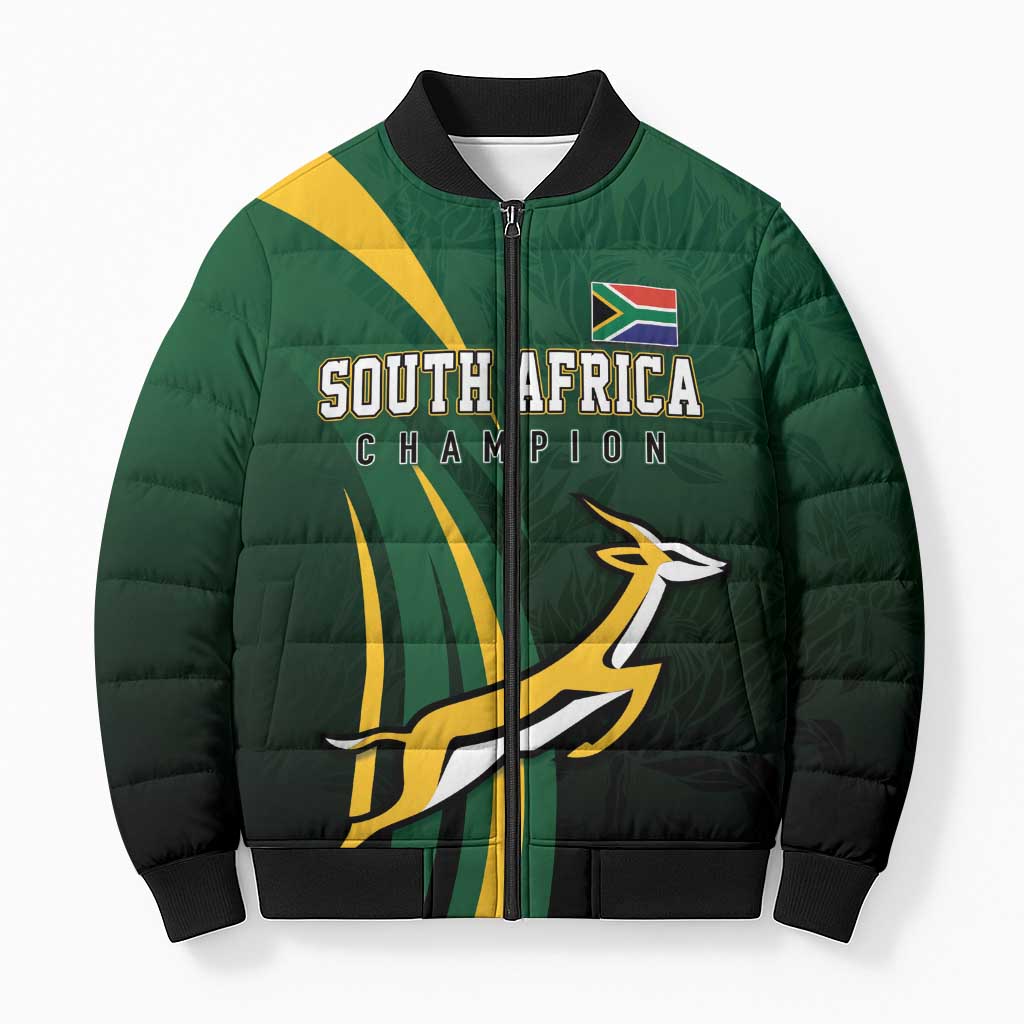 South Africa WC2026 Personalized Bomber Puffer Jacket Springboks Champion