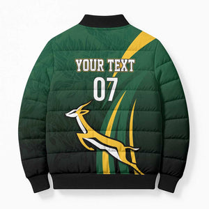 South Africa WC2026 Personalized Bomber Puffer Jacket Springboks Champion