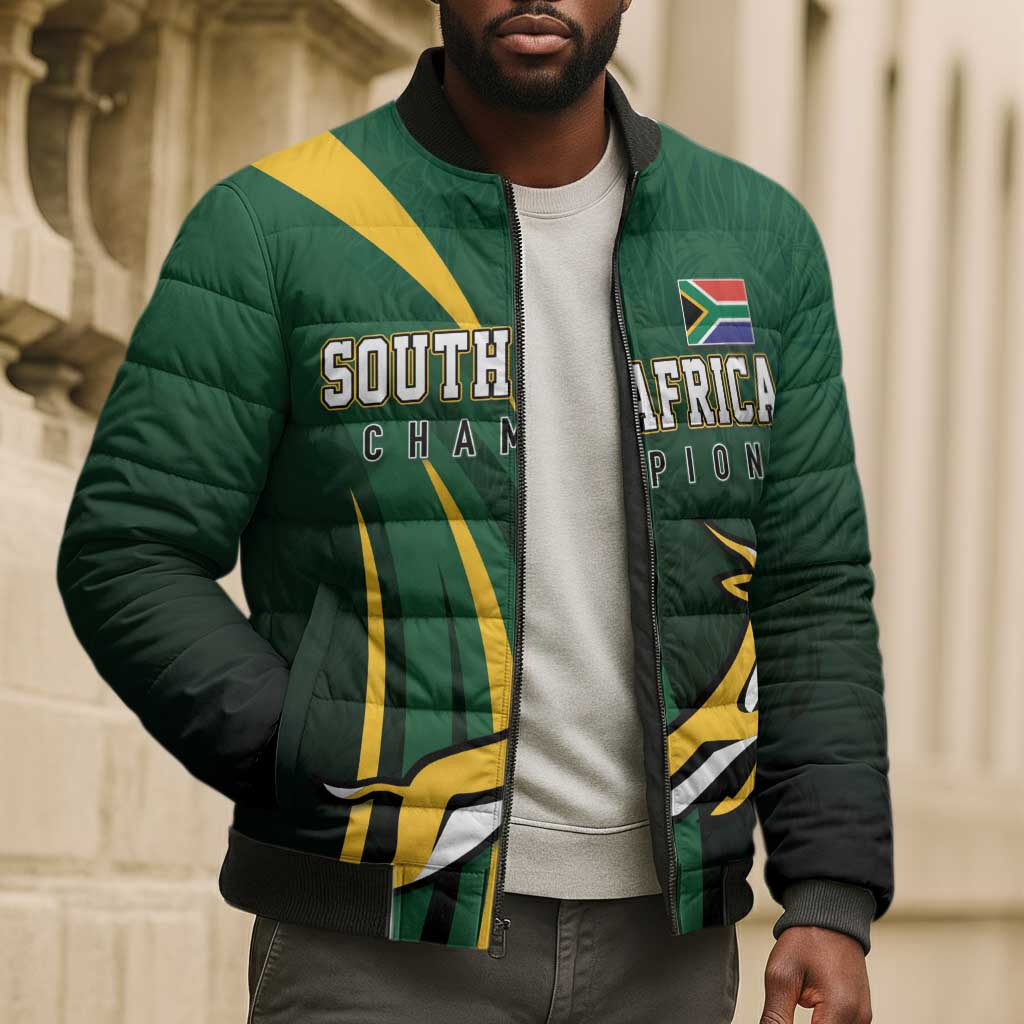 South Africa WC2026 Personalized Bomber Puffer Jacket Springboks Champion