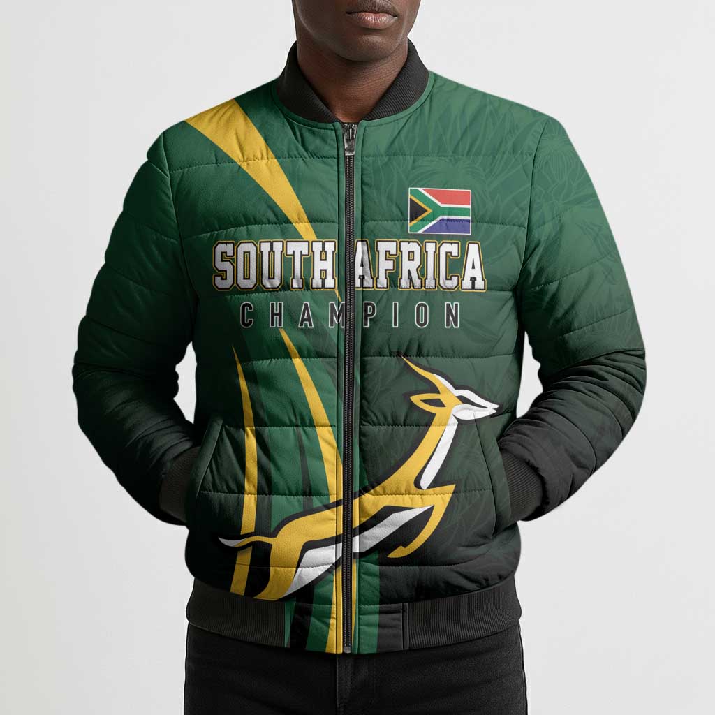 South Africa WC2026 Personalized Bomber Puffer Jacket Springboks Champion