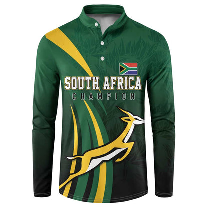 South Africa WC2026 Personalized Button Sweatshirt Springboks Champion