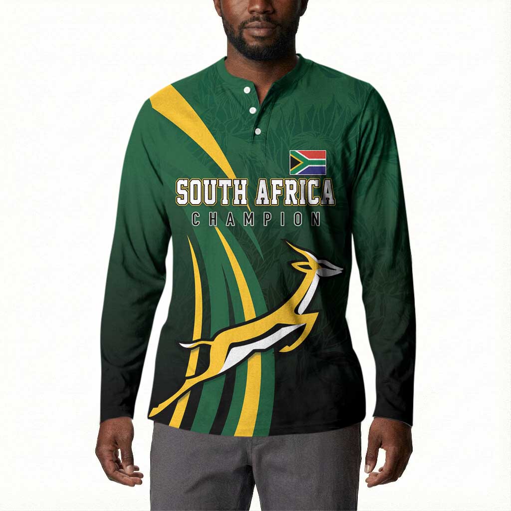 South Africa WC2026 Personalized Button Sweatshirt Springboks Champion
