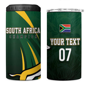 South Africa WC2026 Personalized 4 in 1 Can Cooler Tumbler Springboks Champion