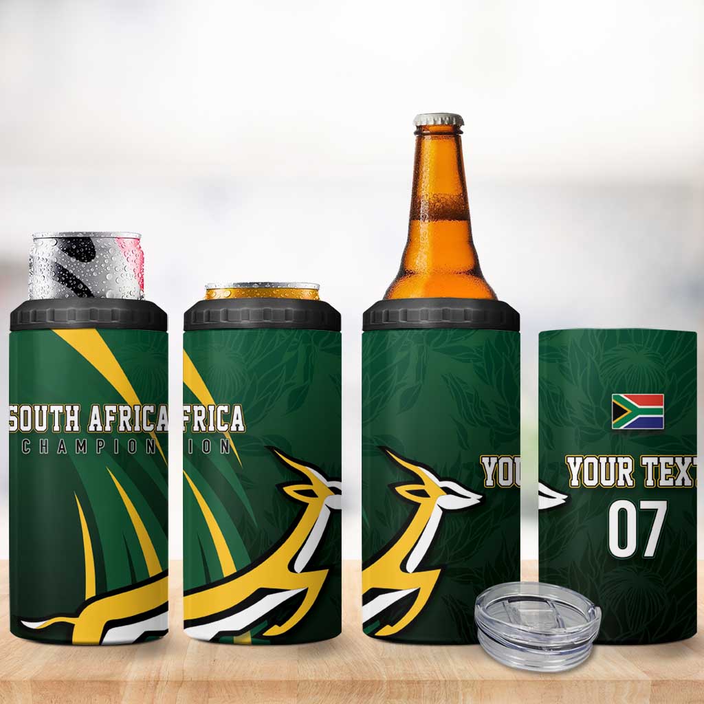 South Africa WC2026 Personalized 4 in 1 Can Cooler Tumbler Springboks Champion