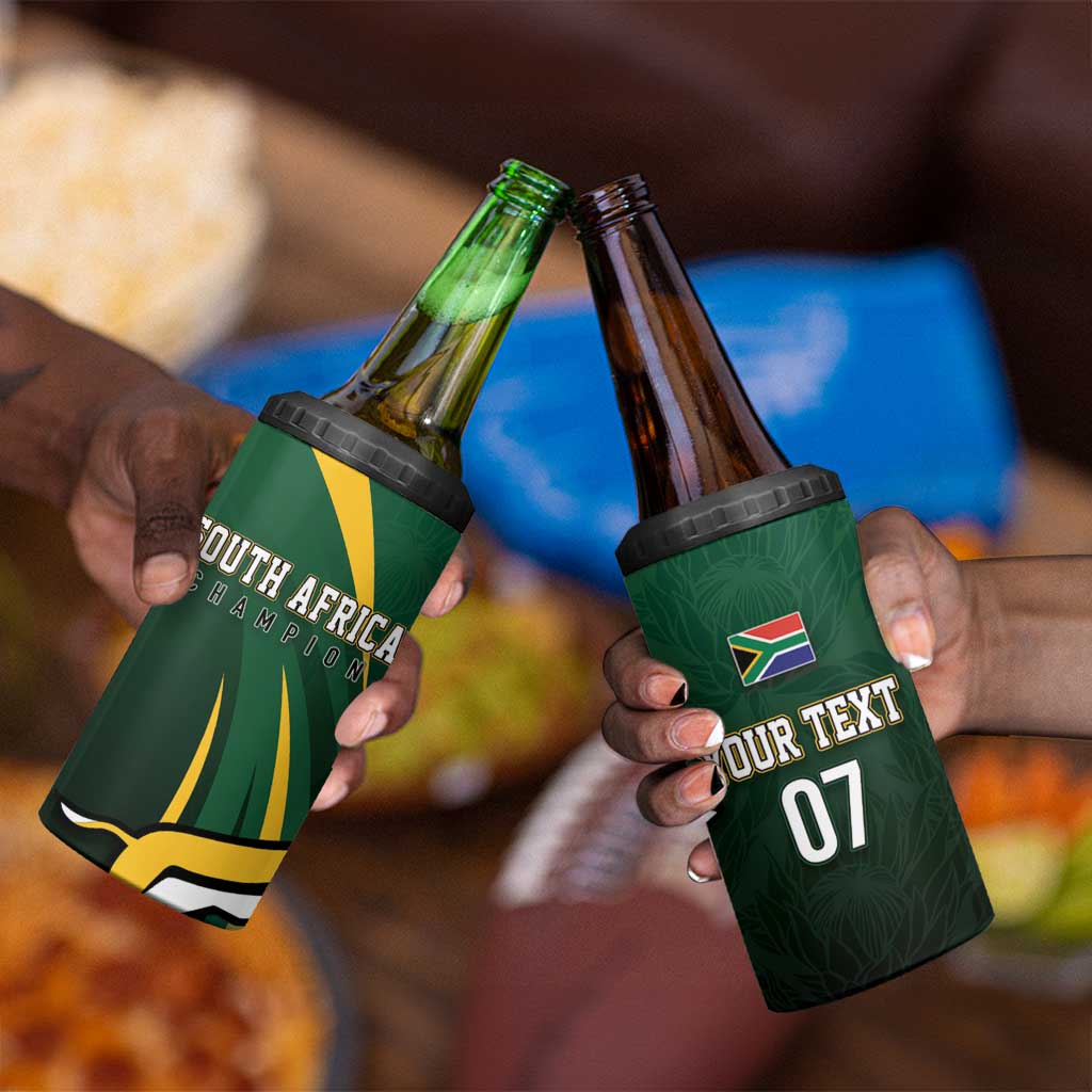 South Africa WC2026 Personalized 4 in 1 Can Cooler Tumbler Springboks Champion