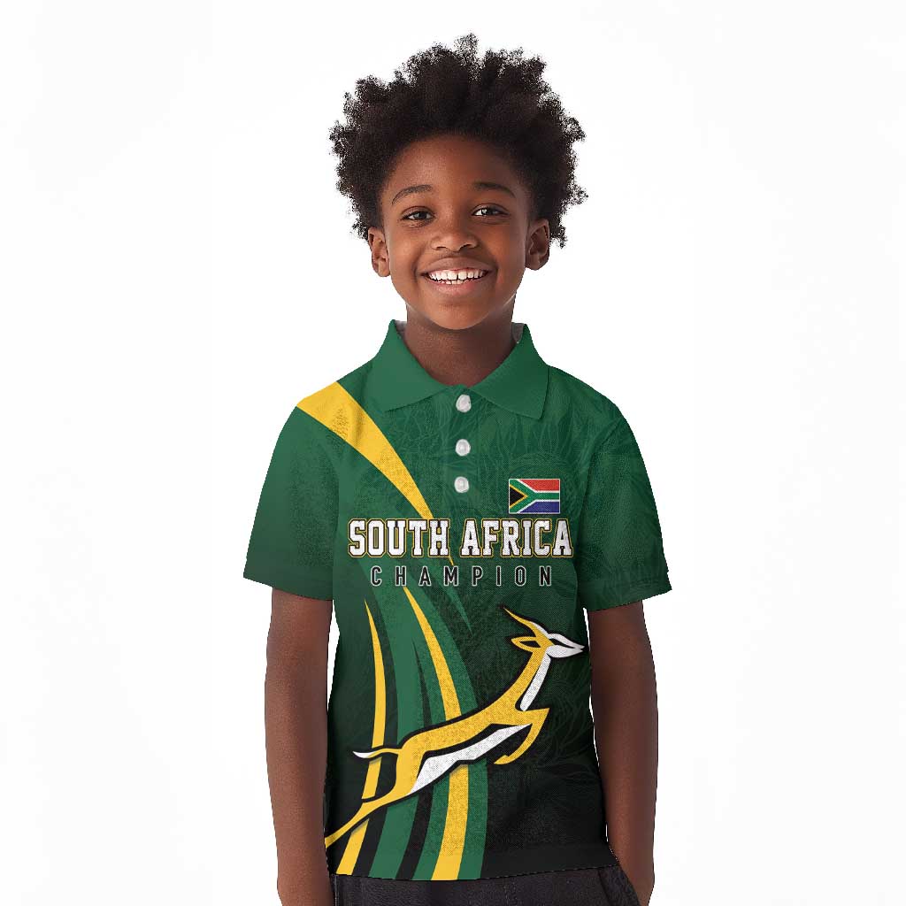 South Africa WC2026 Personalized Kid Polo Shirt Springboks Champion