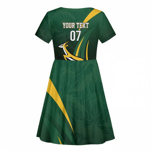 South Africa WC2026 Personalized Kid Short Sleeve Dress Springboks Champion