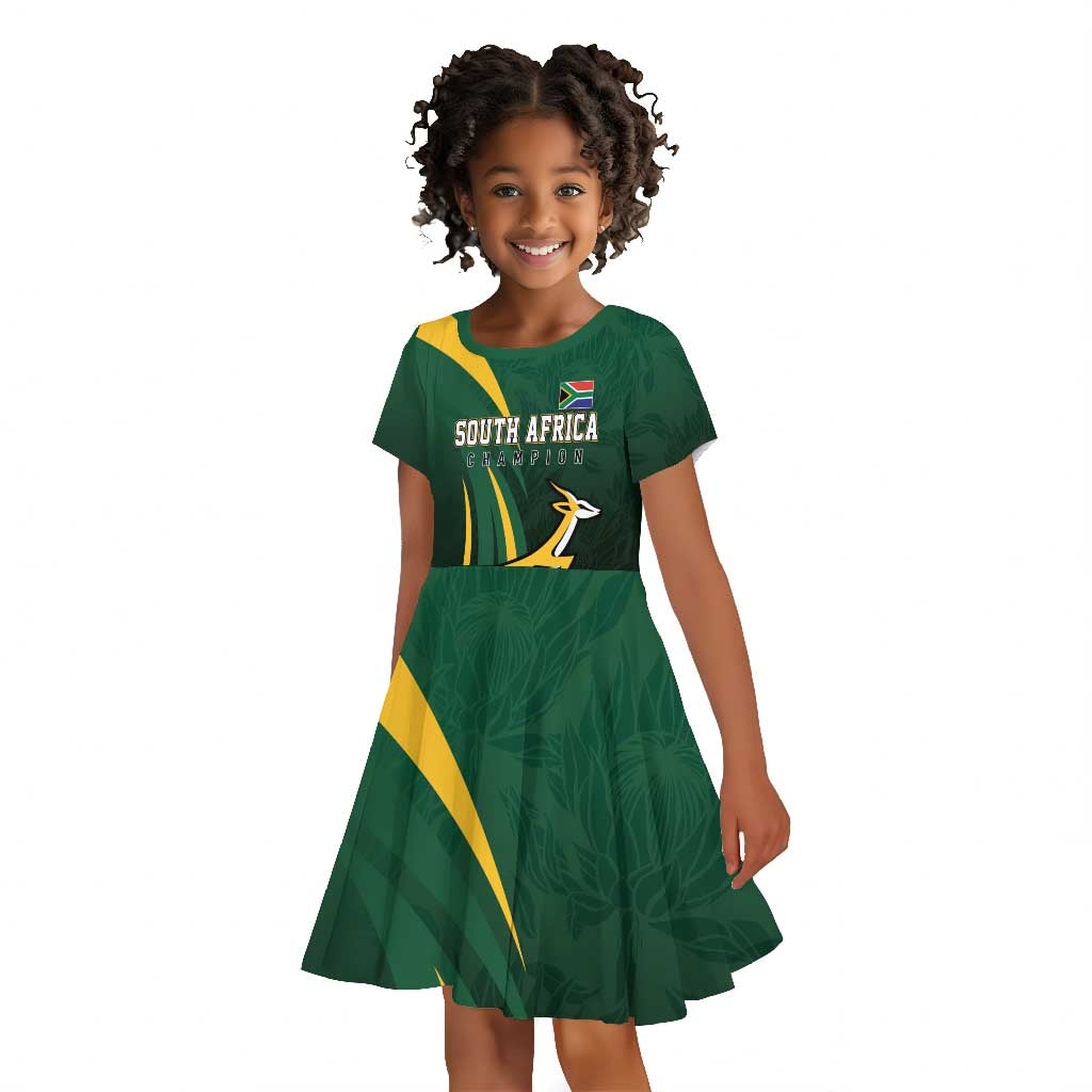 South Africa WC2026 Personalized Kid Short Sleeve Dress Springboks Champion