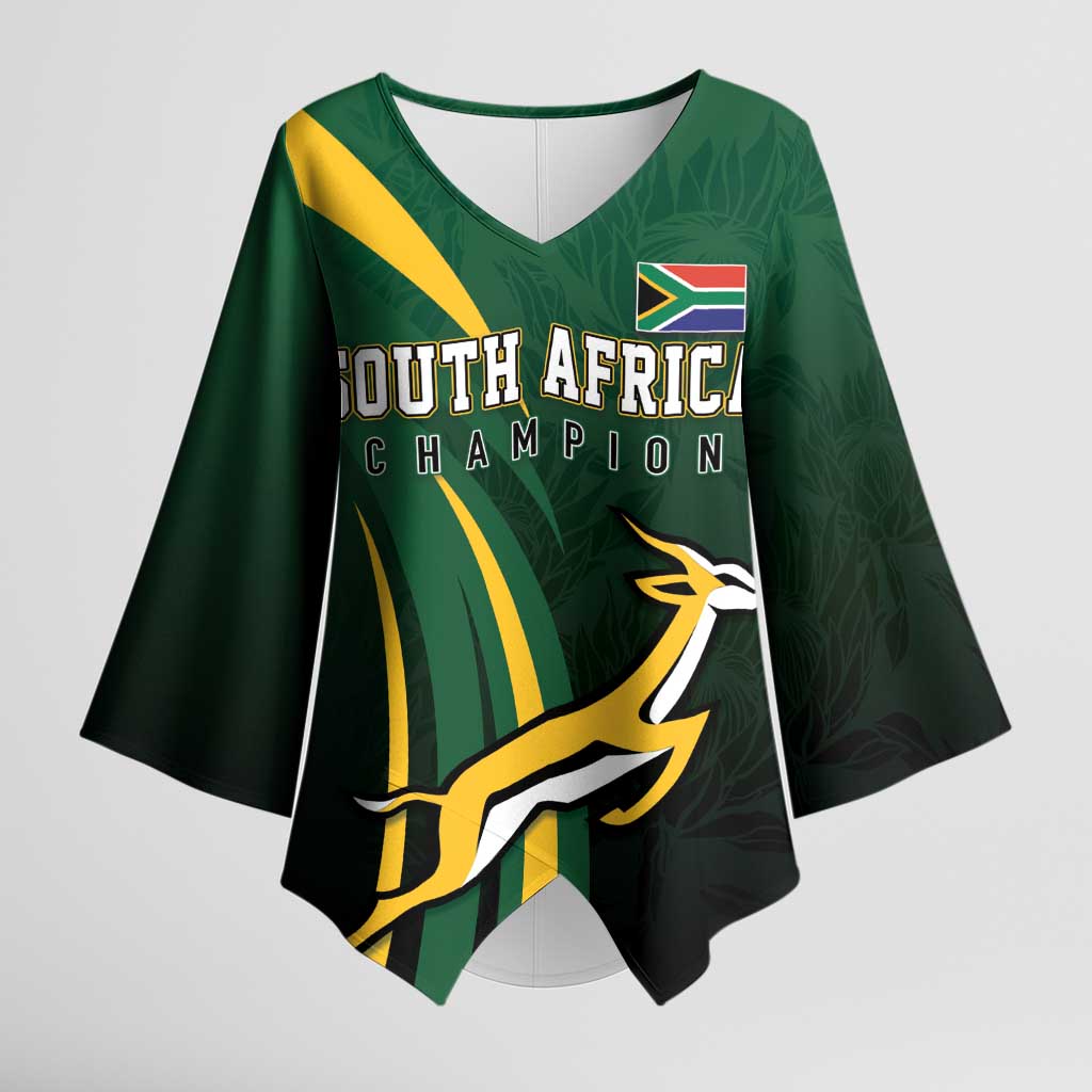South Africa WC2026 Personalized Kimono Sleeve Blouse Springboks Champion