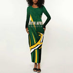 South Africa WC2026 Personalized Long Sleeve Bodycon Dress Springboks Champion
